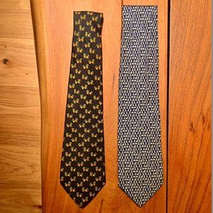 Bundle 2 Salvatore Ferragamo Silk Ties – Excellent Condition - Italy